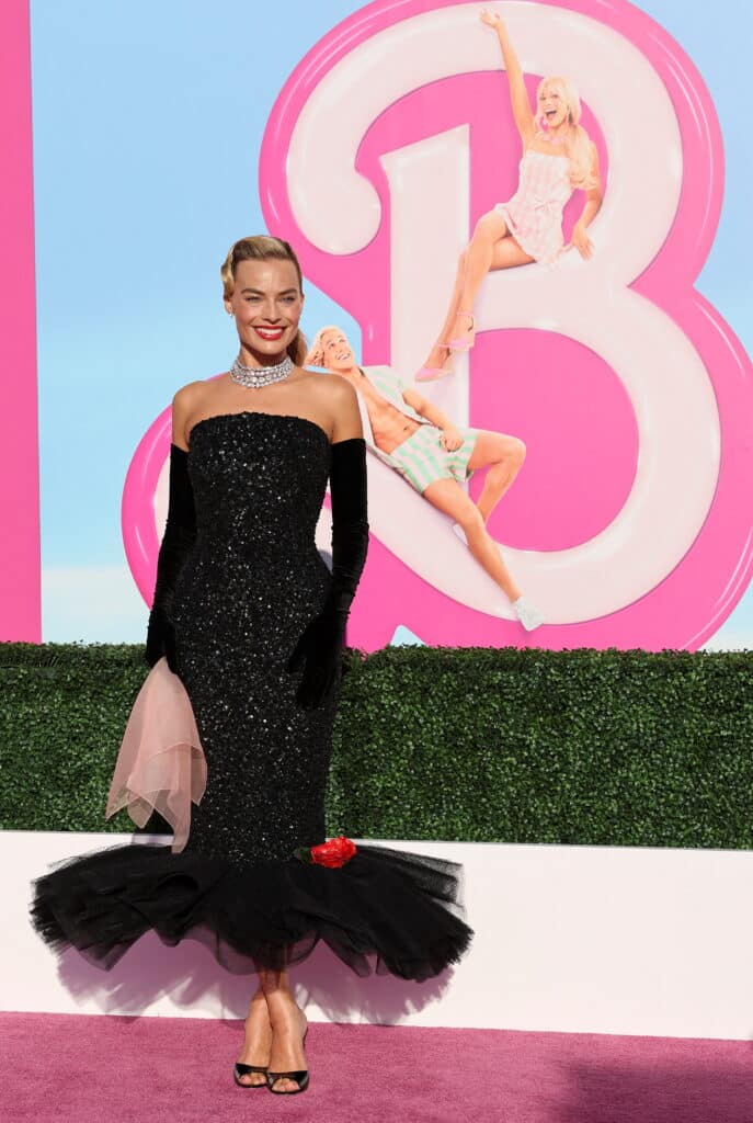 Margot Robbie na premiéře filmu Barbie v Los Angeles.