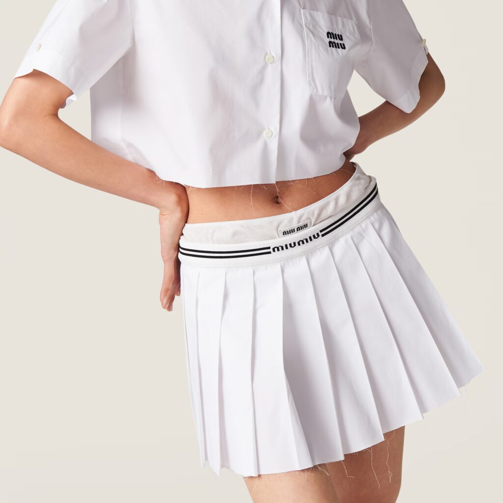 miu miu tennis skirt sukně drink skinny bitch