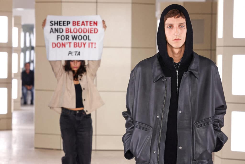 COS NY Fashion Week, protest PETA